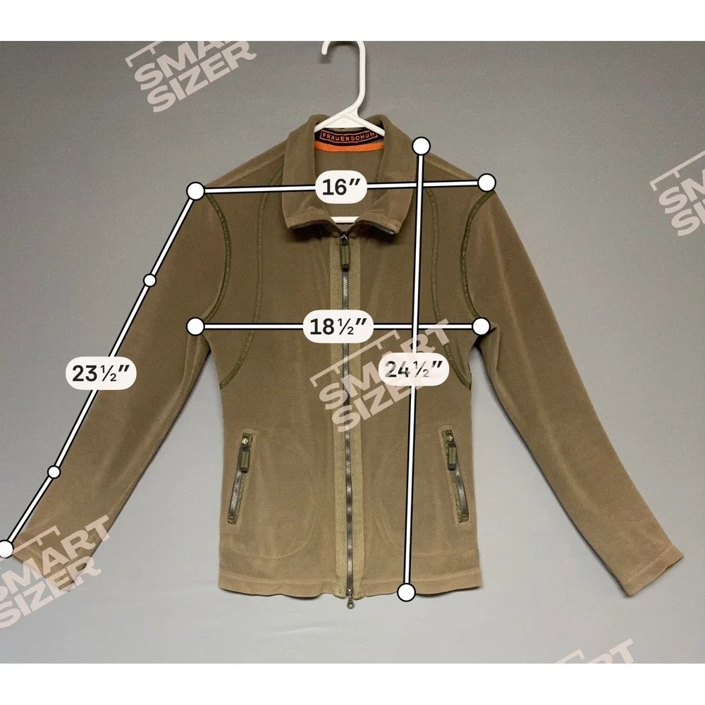 Frauenschuh Austria Fleece Jacket Full Zip Olive Green Womens Size 2 S/M riri